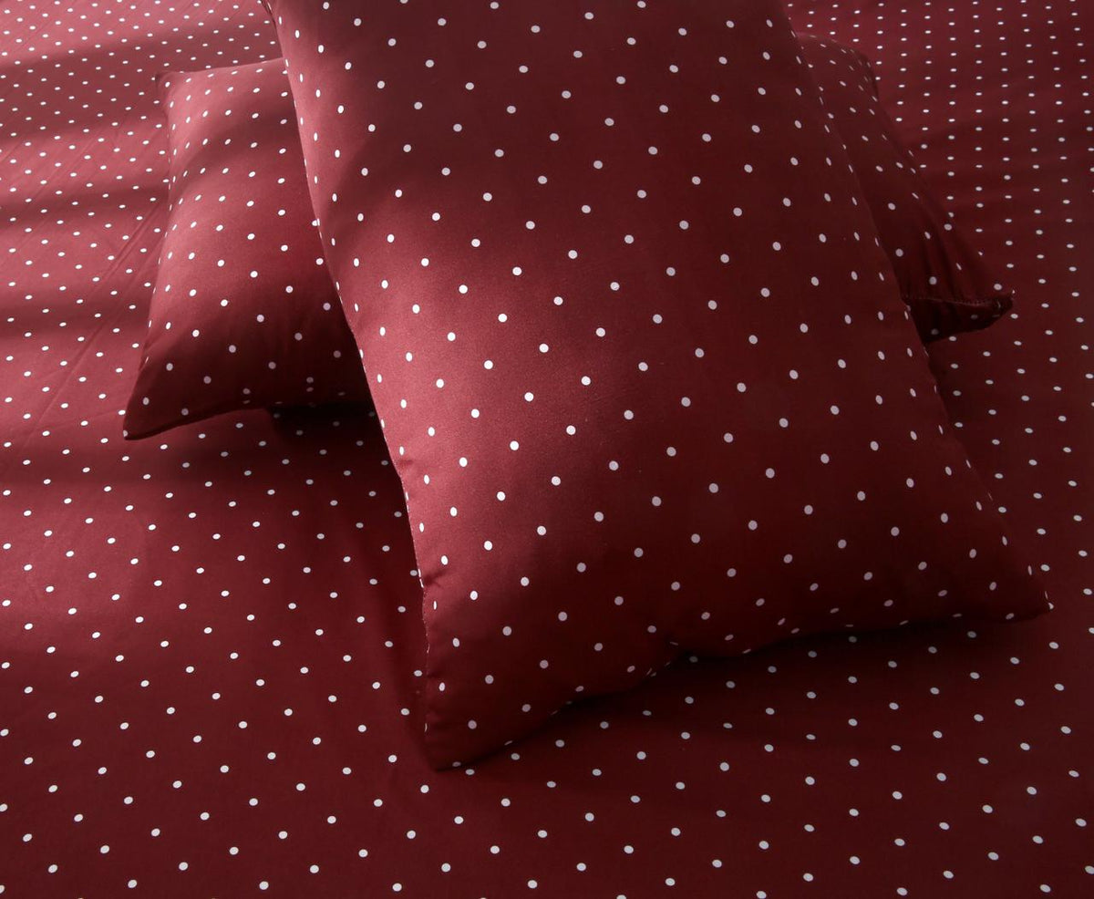 5 PCs Single Razai Set-Plum Polka Comforters Apricot