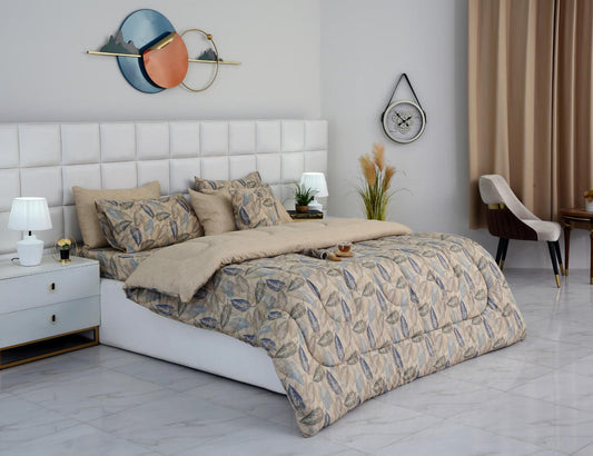 8 PCs Winter Comforter Set-Garden Bench Comforters Apricot