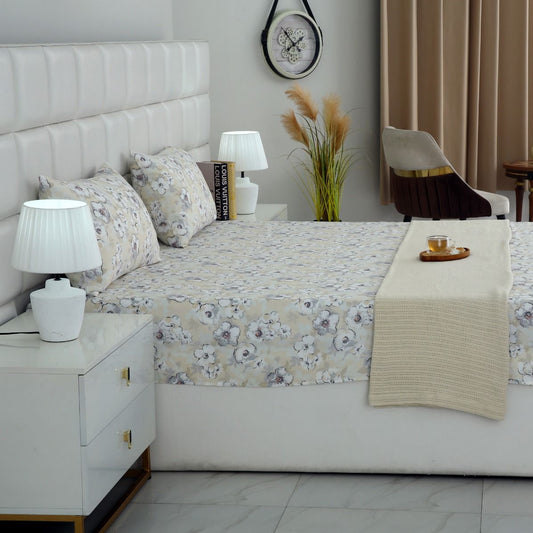 3 PCs Bed Sheet-Buttercup BED SHEET Apricot