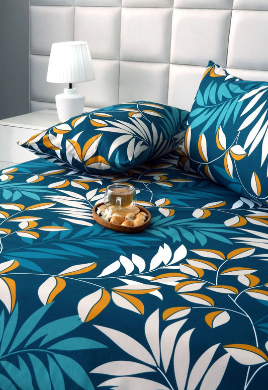 3 PCs Bed Sheet-Tropicals BED SHEET Apricot