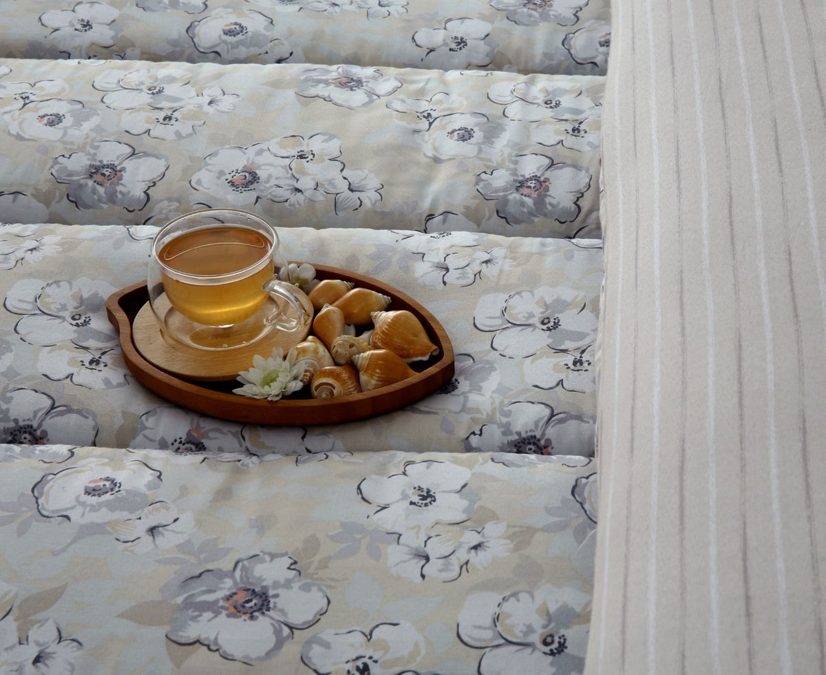 8 PCs Winter Razai Set-Buttercup Comforters Apricot