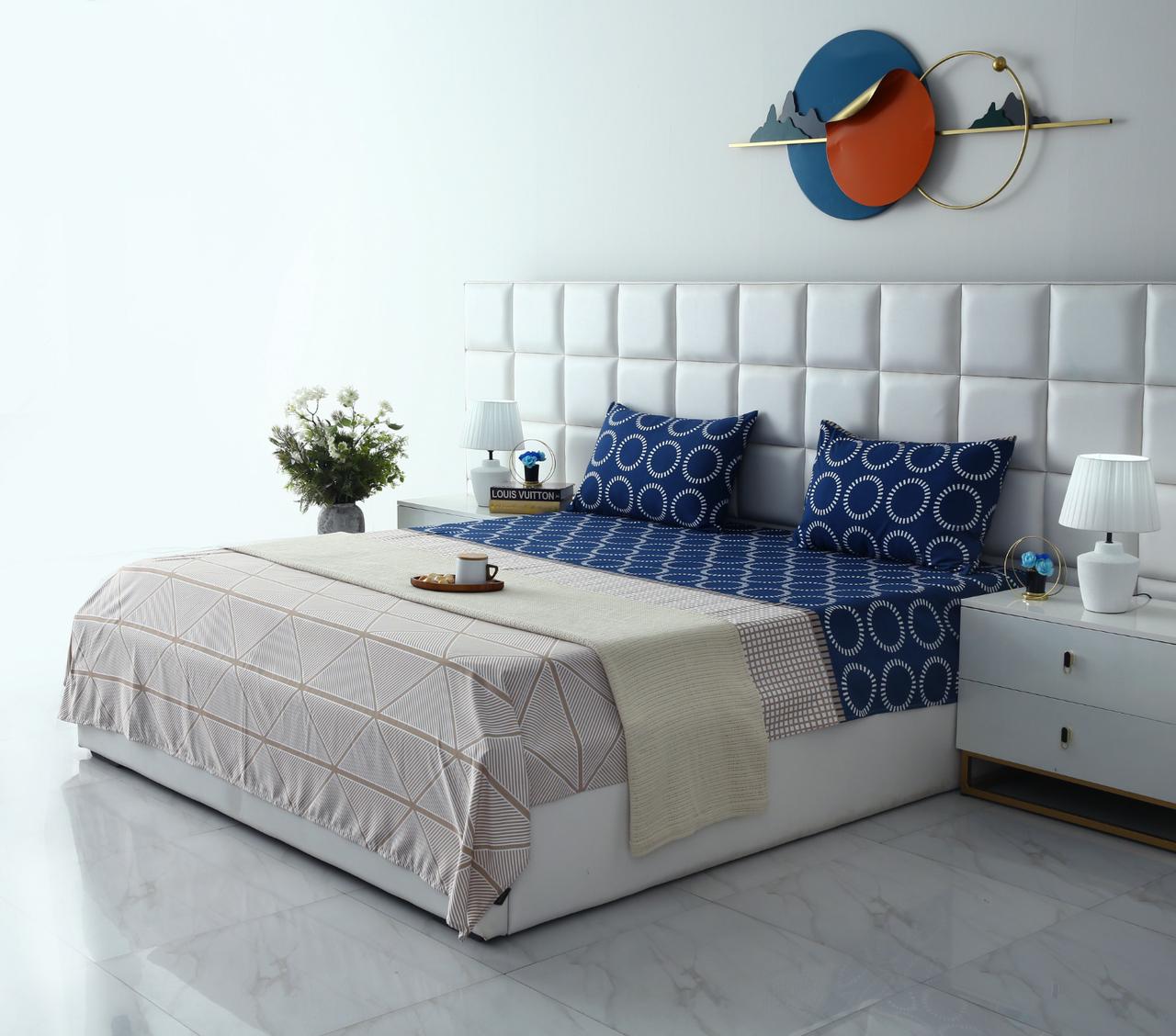 3 PCs Bed Sheet-Starry Nights BED SHEET Apricot