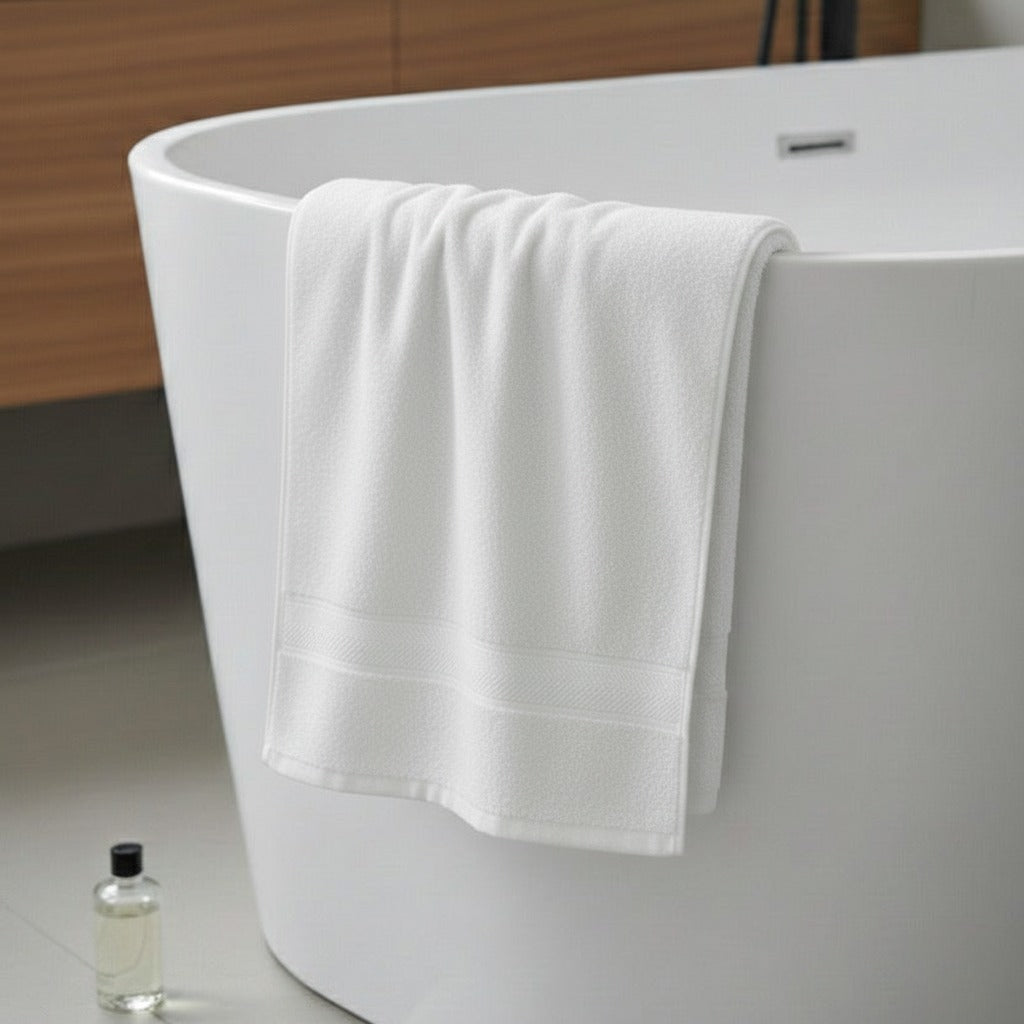 1 PC Bath Towel-White Bath Towels & Washcloths Apricot