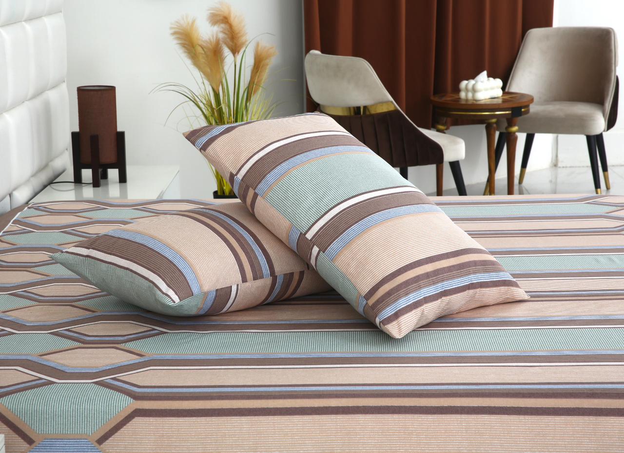 3 PCs Double Bed Sheet-DB-240 Bed Sheets Apricot
