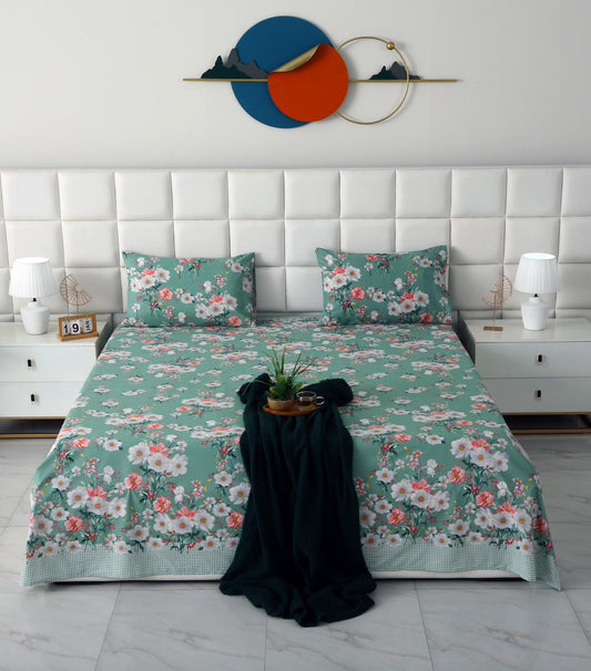 3 PCs Double Bed Sheet-DB-251 Bed Sheets Apricot