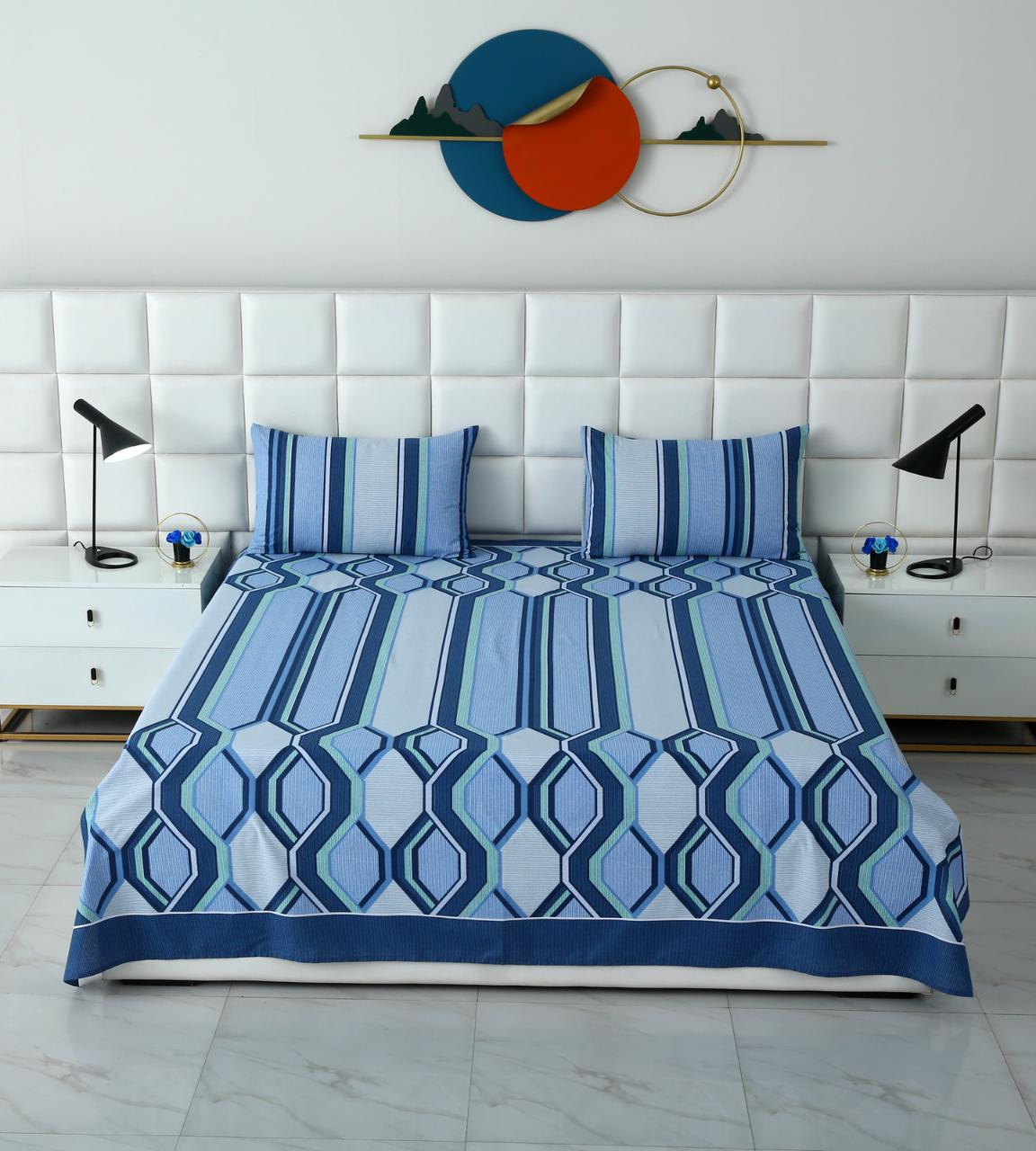3 PCs Double Bed Sheet-DB-238 Bed Sheets Apricot