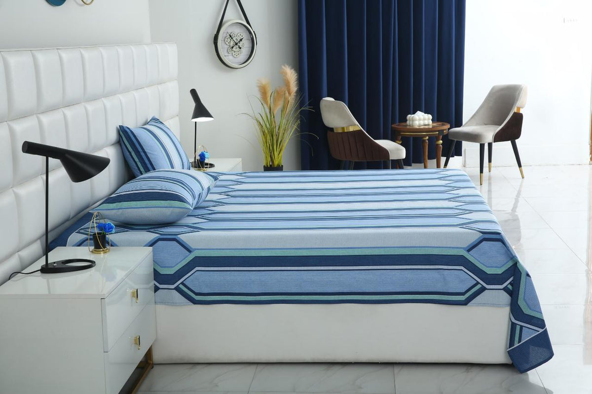 3 PCs Double Bed Sheet-DB-238 Bed Sheets Apricot