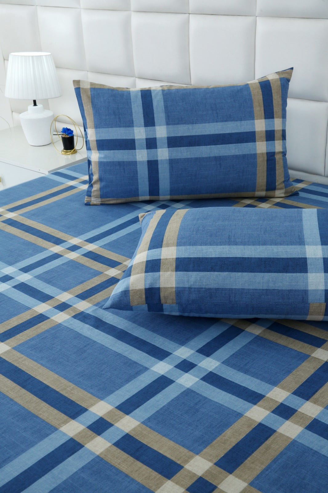 3 PCs Double Bed Sheet-DB239 Bed Sheets Apricot