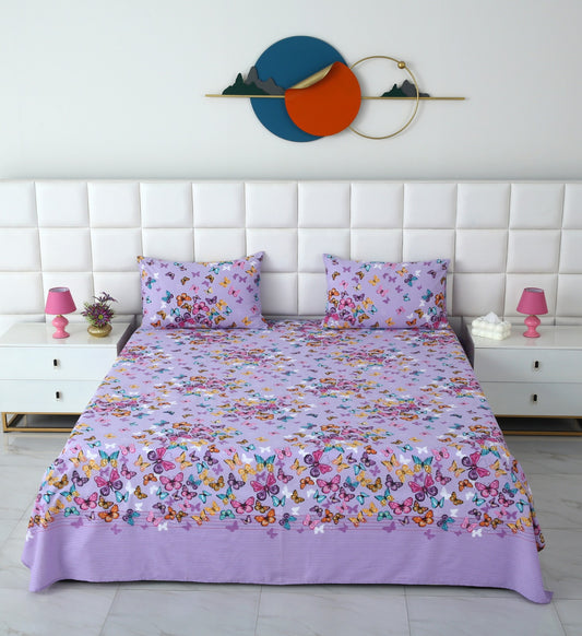 3 PCs Double Bed Sheet-DB242 Bed Sheets Apricot