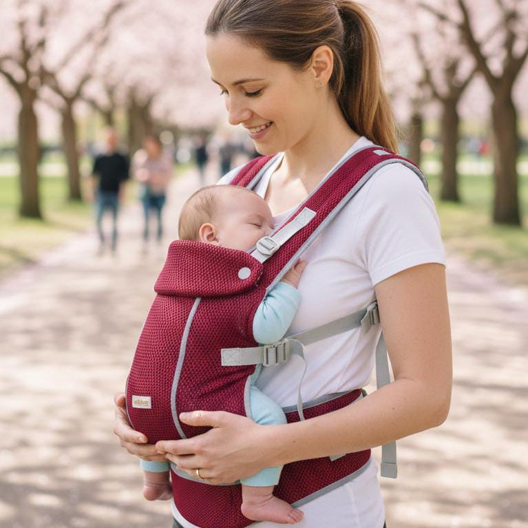Multifunctional Baby Carrier for Newborn to Toddlers-SA2408-185(RED) Blankets Apricot