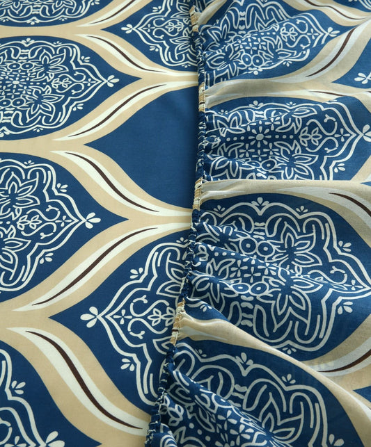 Fitted Bed Sheet-Damask Pattern Fitted Sheets Apricot