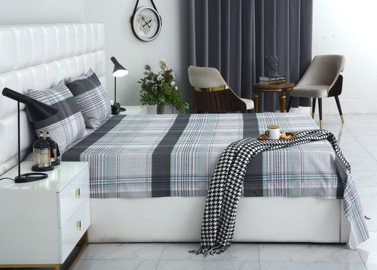 3 PCs Double Bed Sheet-DB196 Bed Sheets Apricot