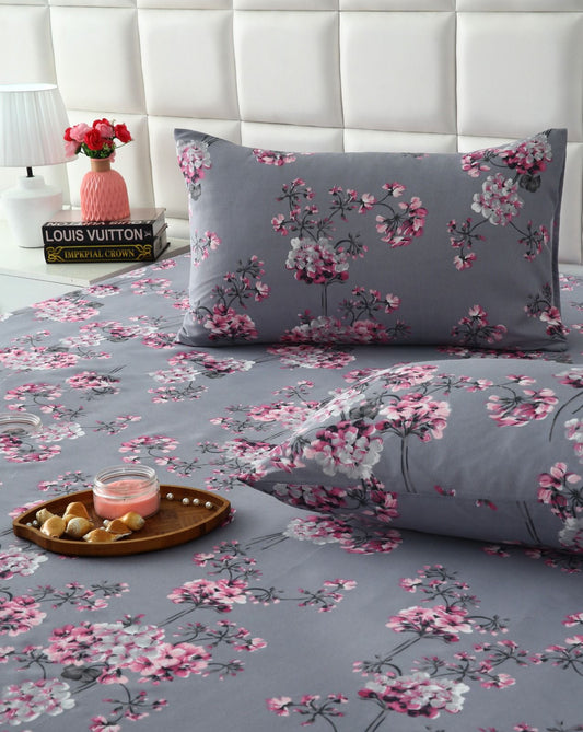 Fitted Bed Sheet- Pink Bouquet