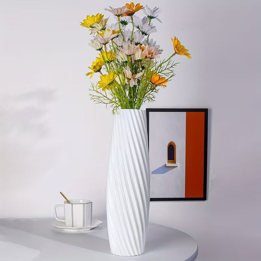 Large Nordic Plastic Flower Vase (SA2510-099)White Apricot