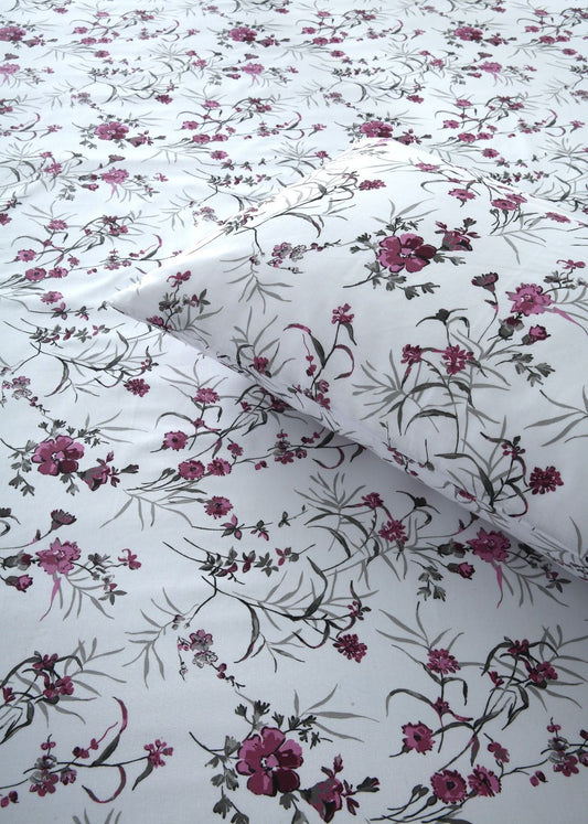 Fitted Bed Sheet- Plum Petals Fitted Sheets Apricot