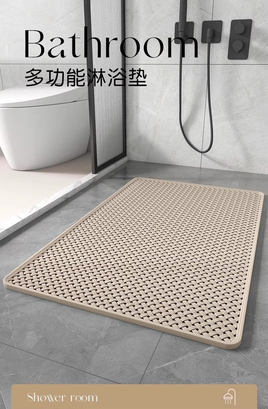 Anti Slip PVC Bathroom Mat (SA2510-110)Beige Bath Mats Apricot