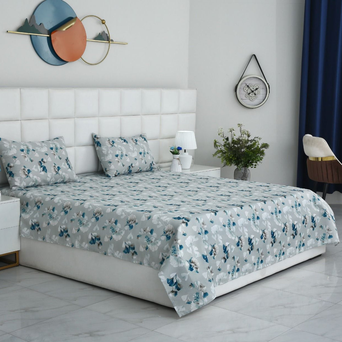 3 PCs Double Bed Sheet- DB267 BED SHEET Apricot