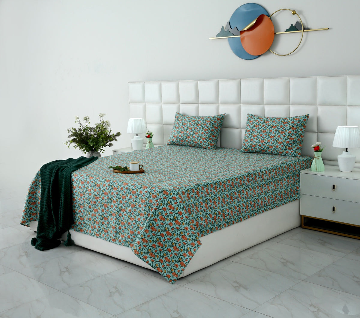 3 PCs Double Bed Sheet With Same Packing- Peach Fuzz Bed Sheets Apricot