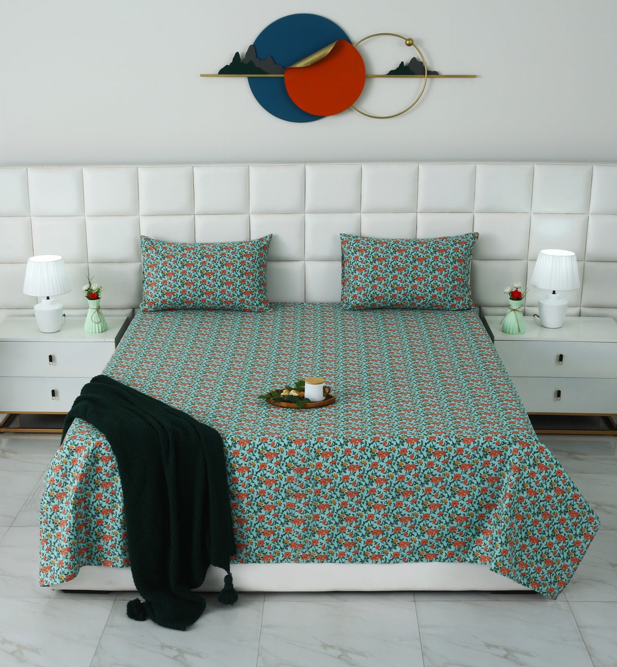 3 PCs Double Bed Sheet With Same Packing- Peach Fuzz Bed Sheets Apricot