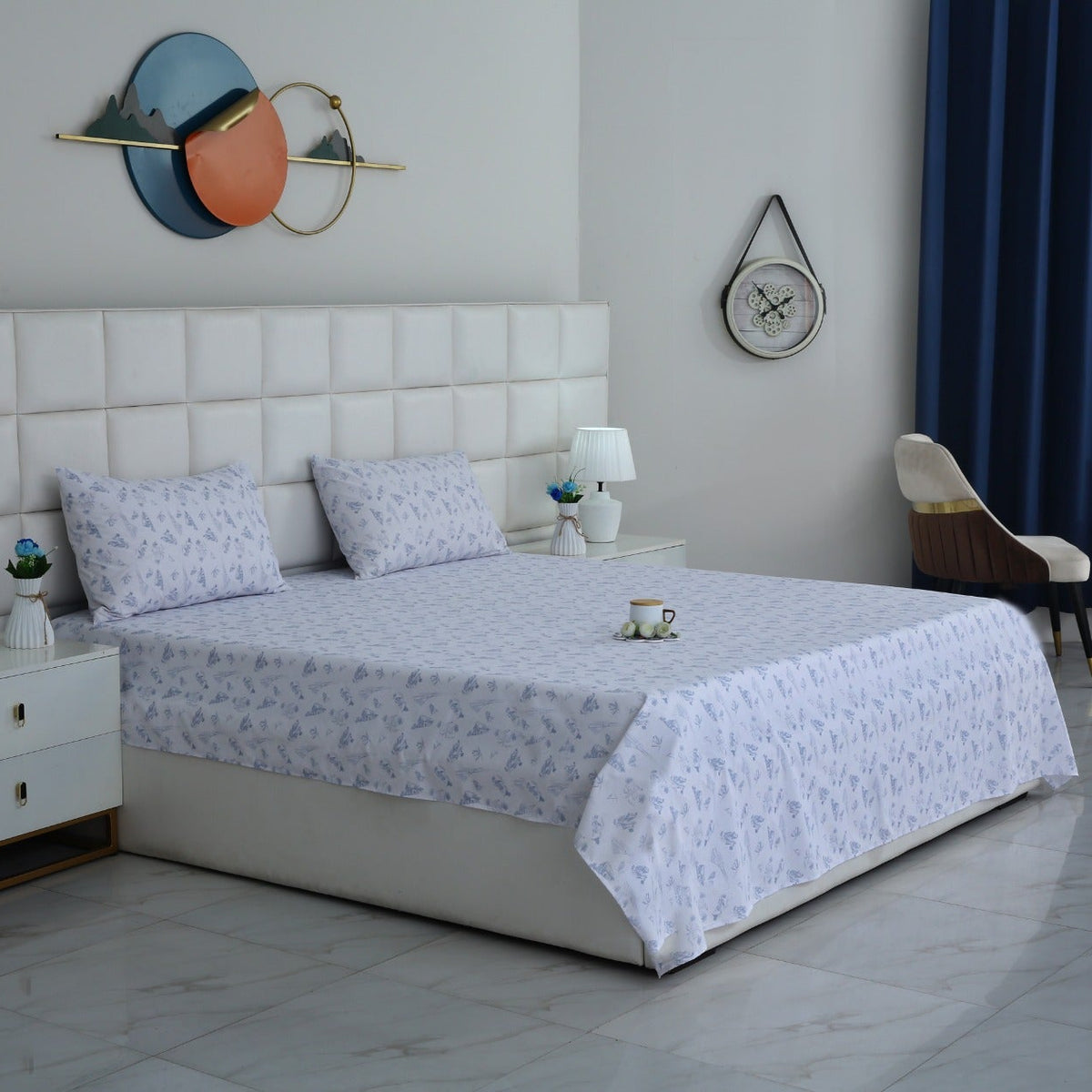 3 PCs Double Bed Sheet With Same Packing- Canva Arts Bed Sheets Apricot