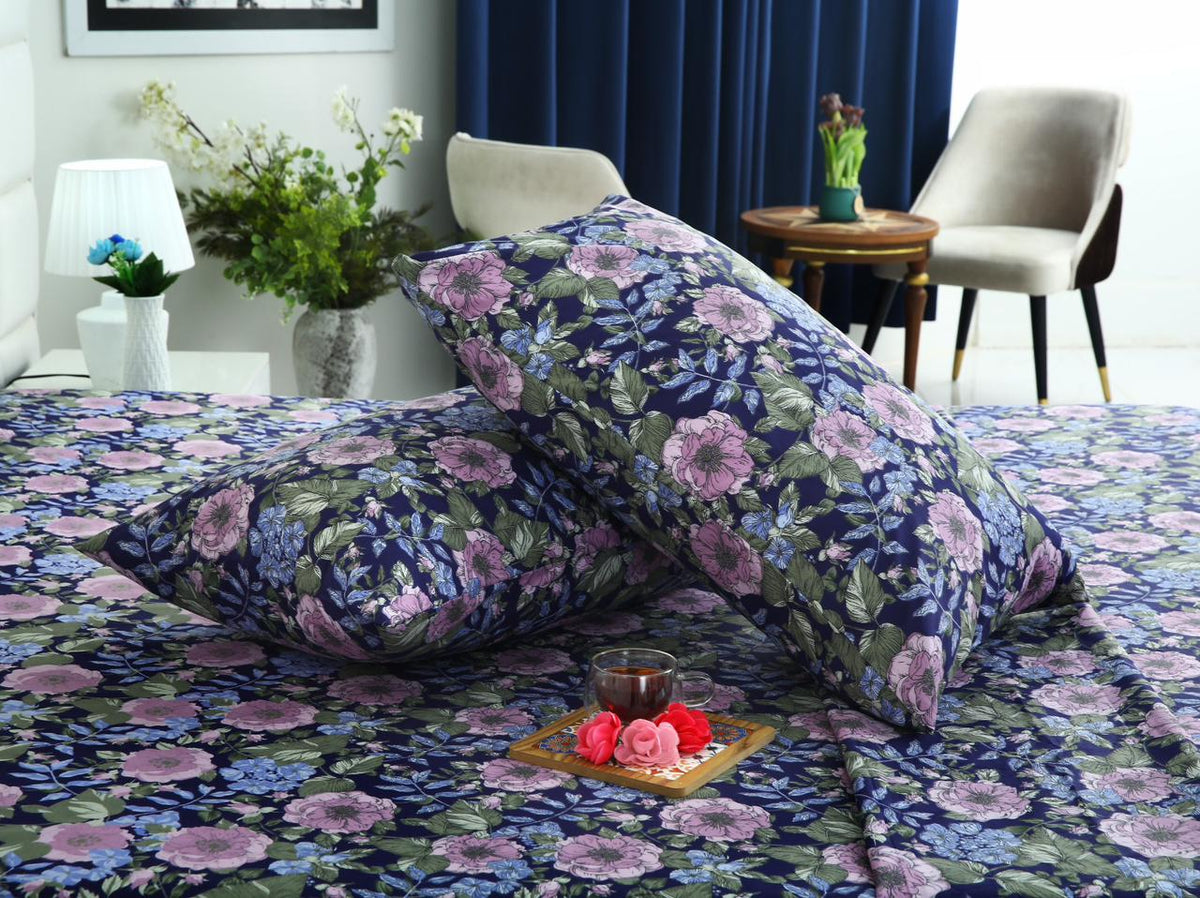 3 PCs Double Bed Sheet With Same Packing- Sensation Bed Sheets Apricot