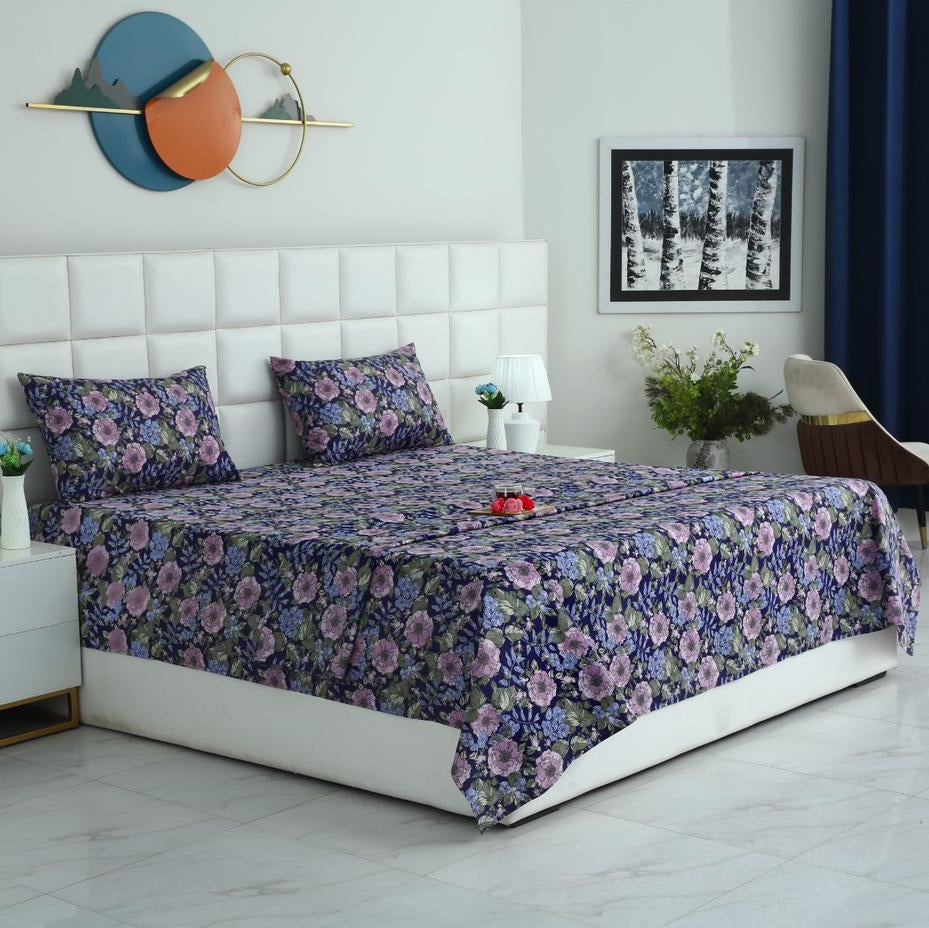 3 PCs Double Bed Sheet With Same Packing- Sensation Bed Sheets Apricot