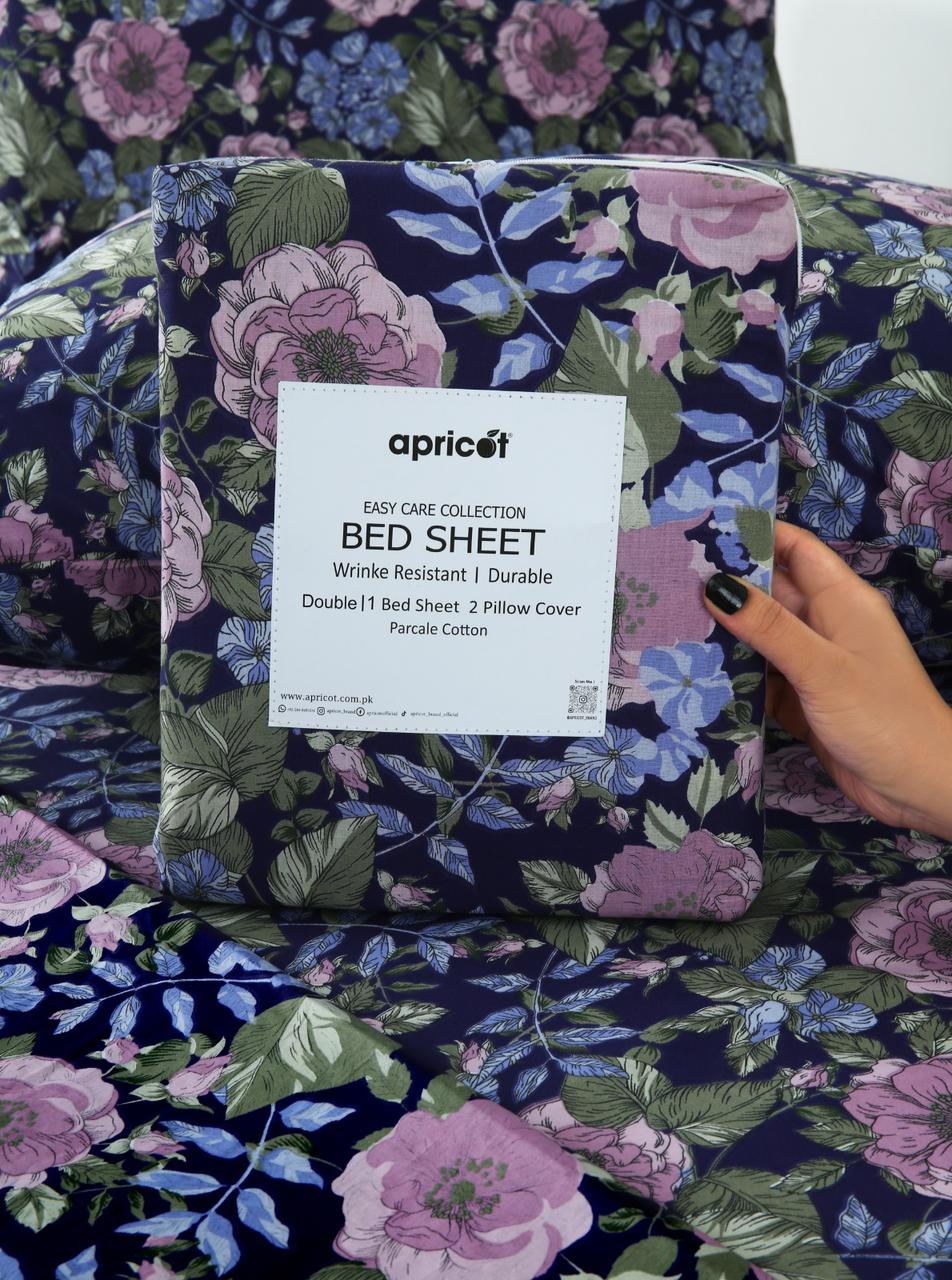 3 PCs Double Bed Sheet With Same Packing- Sensation Bed Sheets Apricot
