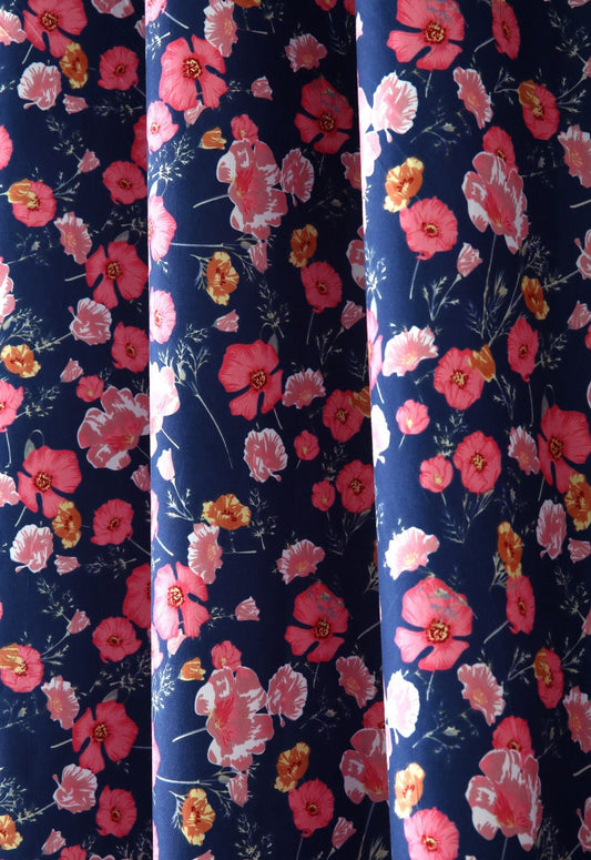 2 PCs Blackout Room Curtains- Automen Bloom Curtains Apricot