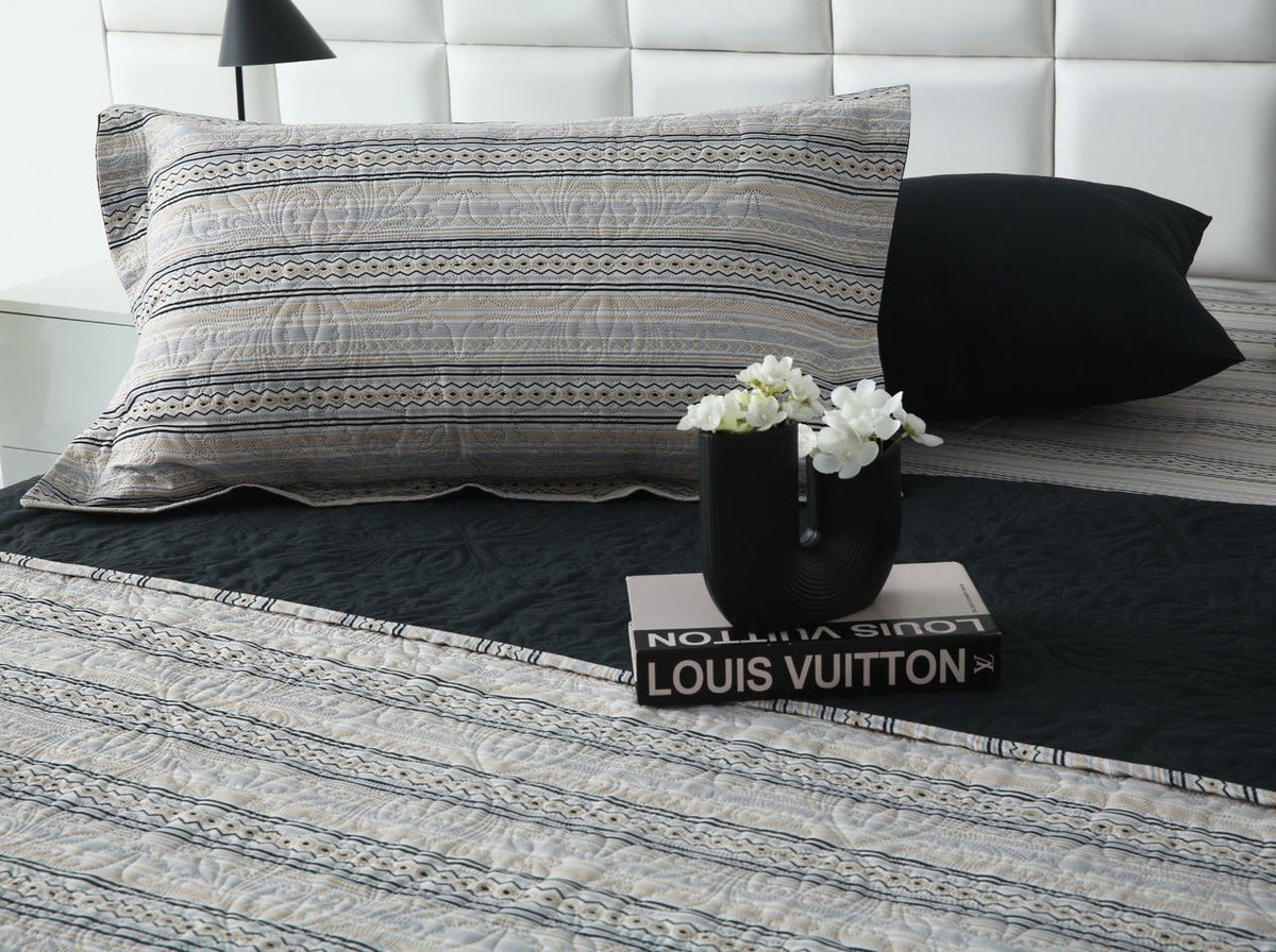 6 PCs Bed Spread Set- Slate Bed Spread Apricot