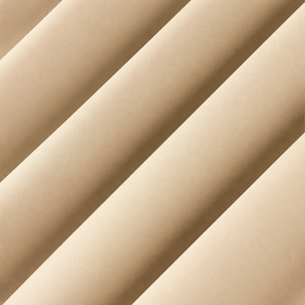Plain Dyed Laminated Curtain- Beige Curtains Apricot