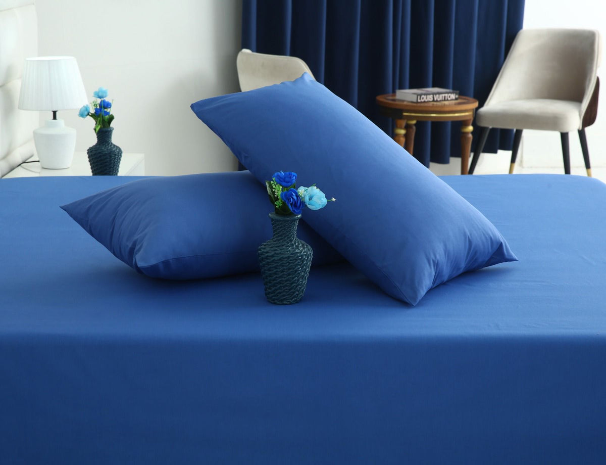 3 PCs Double Bed Sheet With Same Packing- Aqua Bed Sheets Apricot