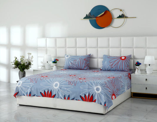 3 PCs Double Bed Sheet-DB-275 Bed Sheets Apricot