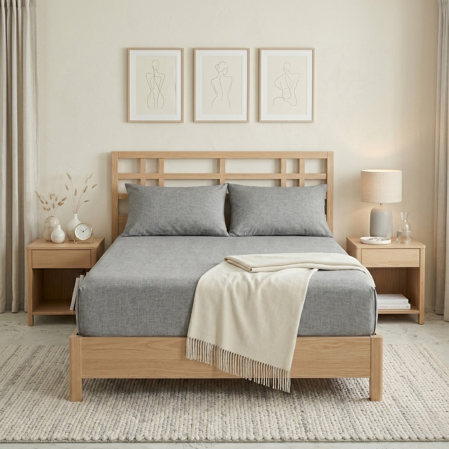 Fitted Bed Sheet- FT001 Fitted Sheets Apricot