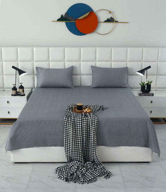 3 PCs Double Bed Sheet With Same Packing- Bed Sheets Apricot