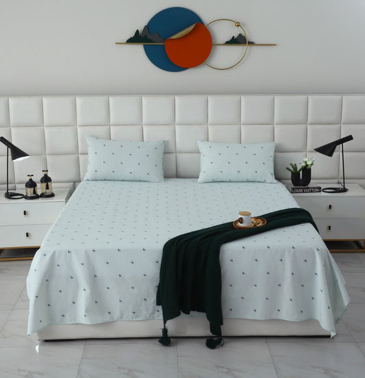 3 PCs Double Bed Sheet With Same Packing- Bed Sheets Apricot