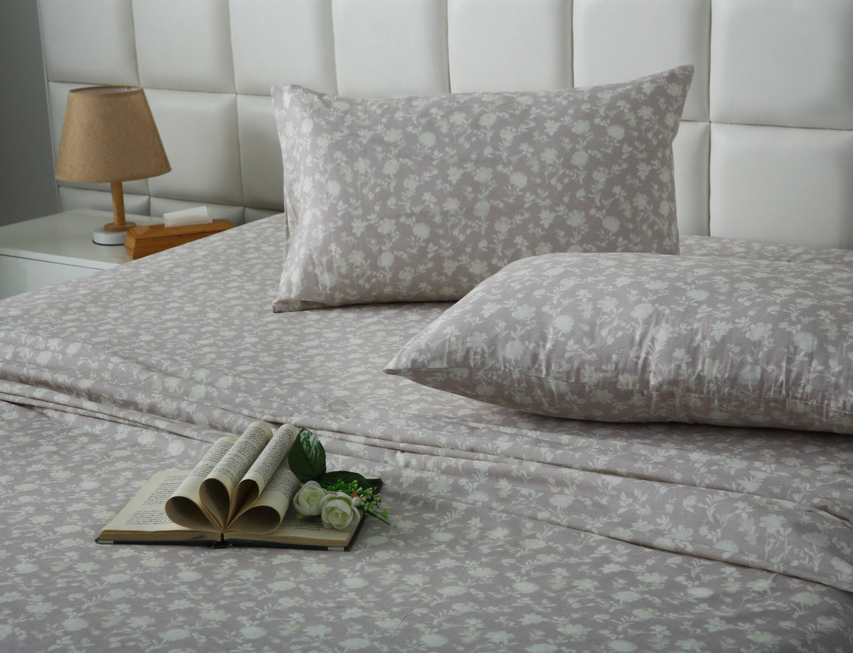3 PCs Double Bed Sheet With Same Packing- Lily of the Valley Bed Sheets Apricot