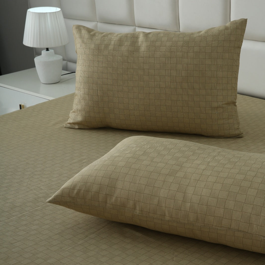 Fitted Bed Sheet- FT007 Fitted Sheets Apricot