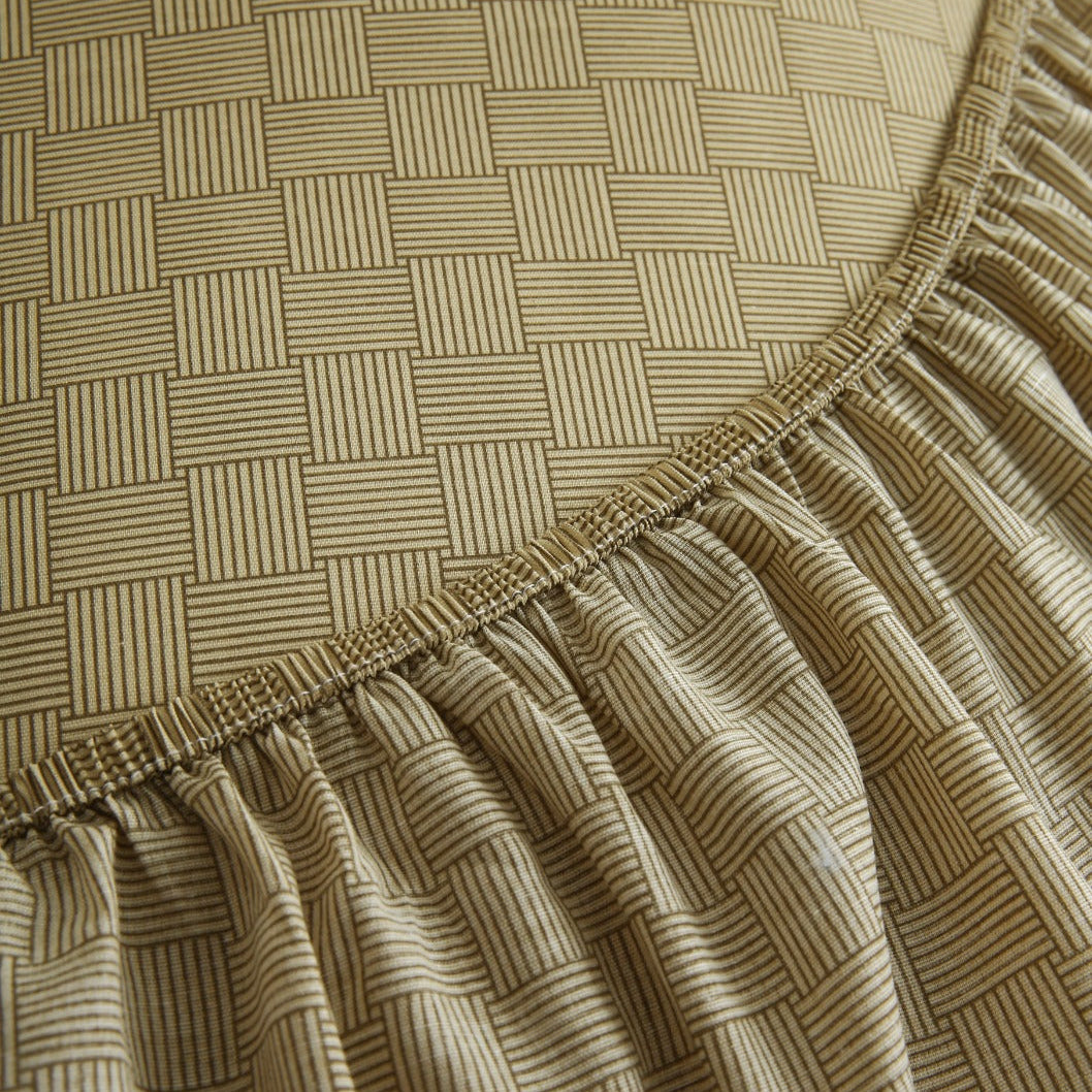 Fitted Bed Sheet- FT007 Fitted Sheets Apricot
