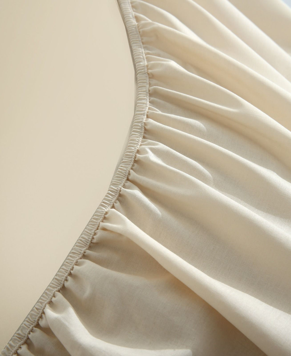 Fitted Bed Sheet- PFT006 Fitted Sheets Apricot
