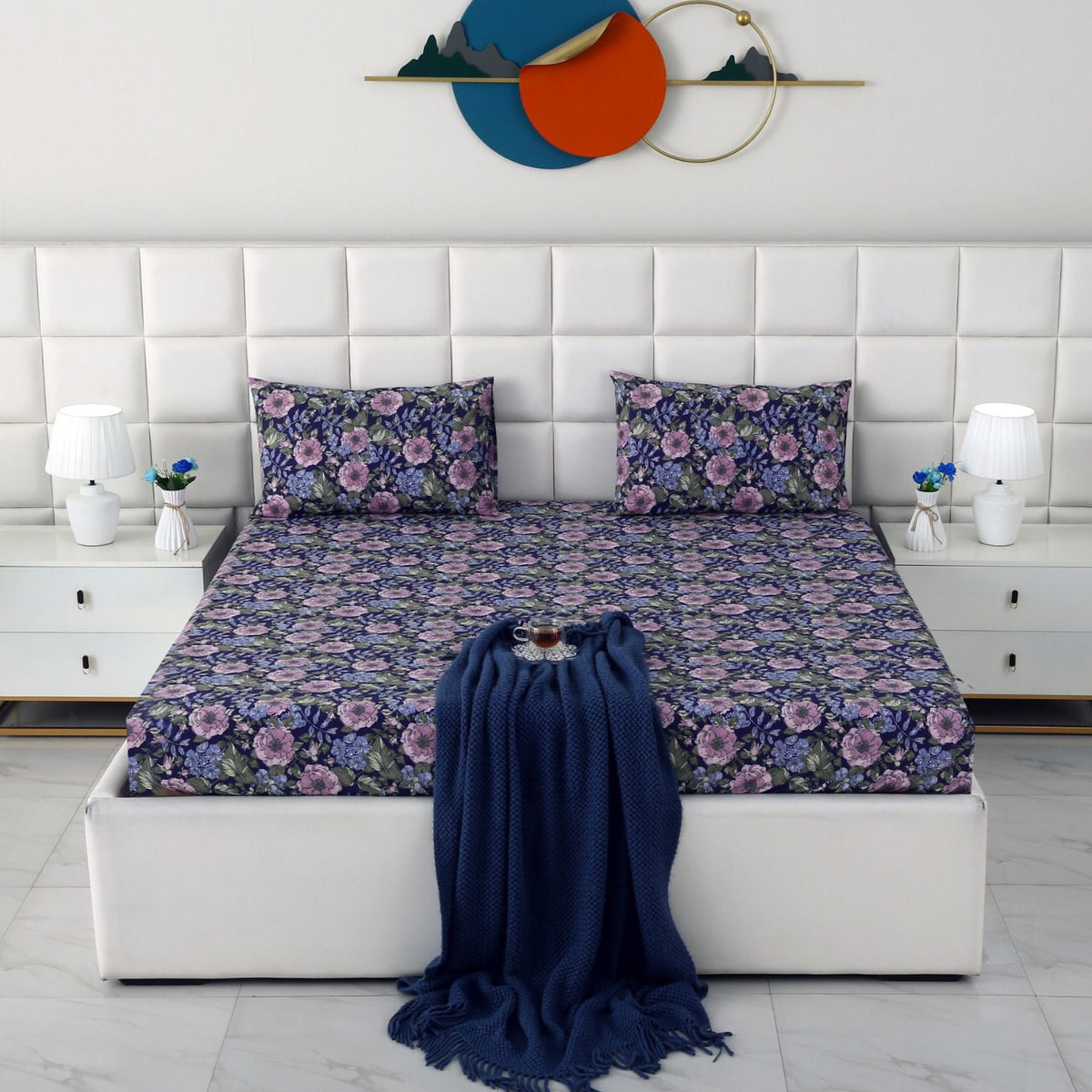 Percale Fitted Bed Sheet- PFL004