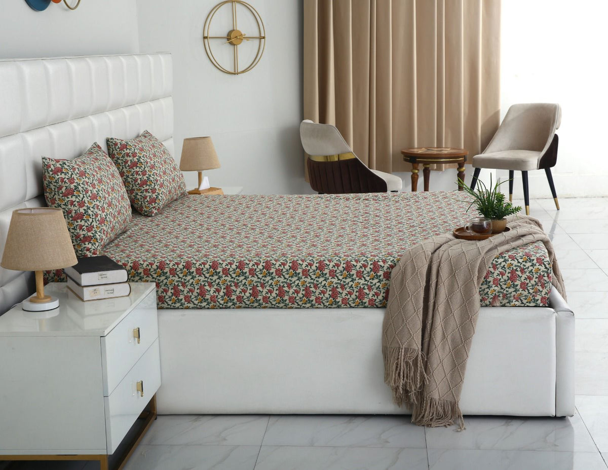 Percale Fitted Bed Sheet- PFL003