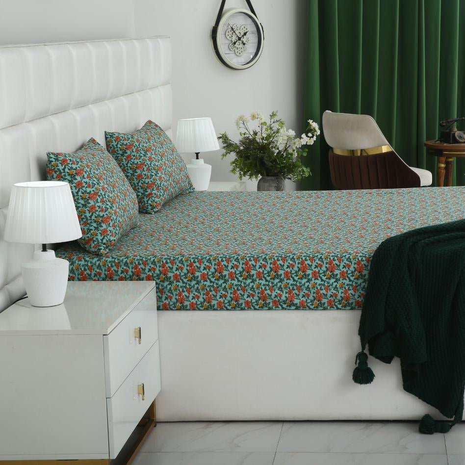 Percale Fitted Bed Sheet- Coral Cove Fitted Sheets Apricot