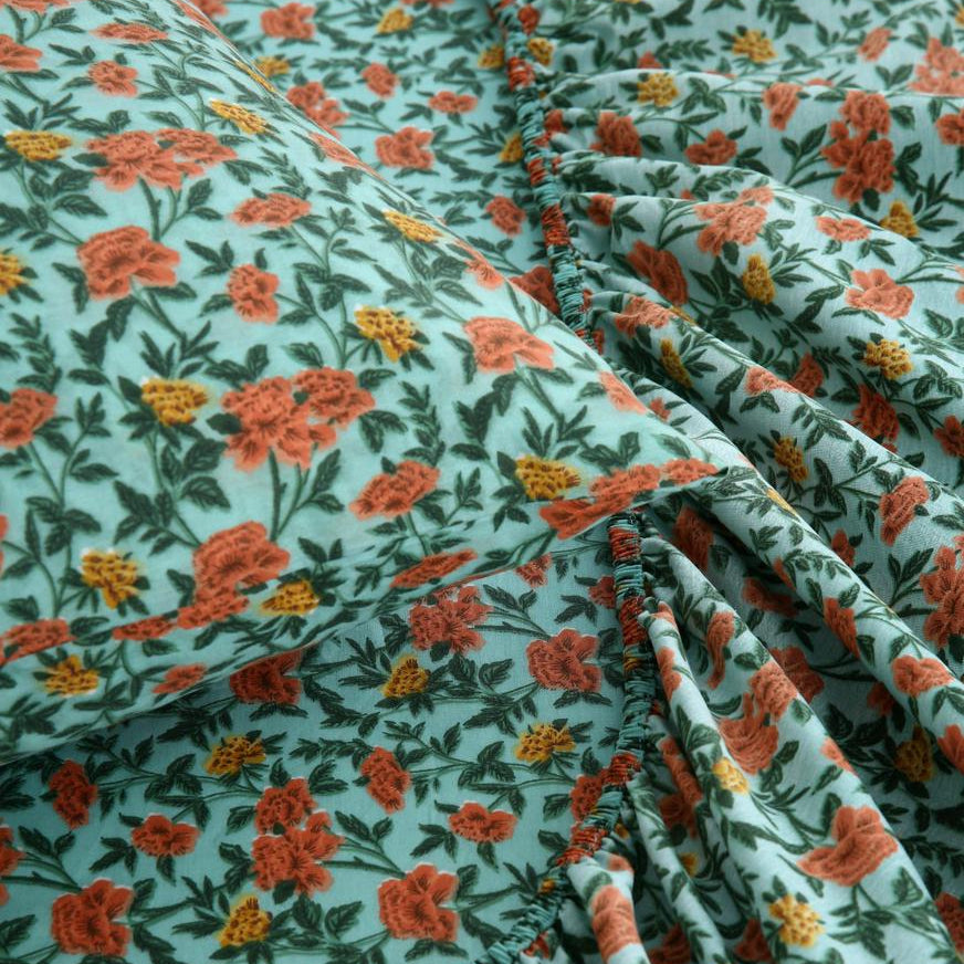 Percale Fitted Bed Sheet- Coral Cove Fitted Sheets Apricot