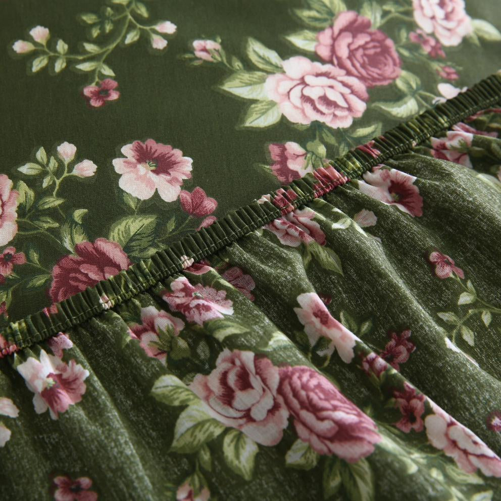 Percale Cotton Fitted Bed Sheet- Moss & Rose Fitted Sheets Apricot
