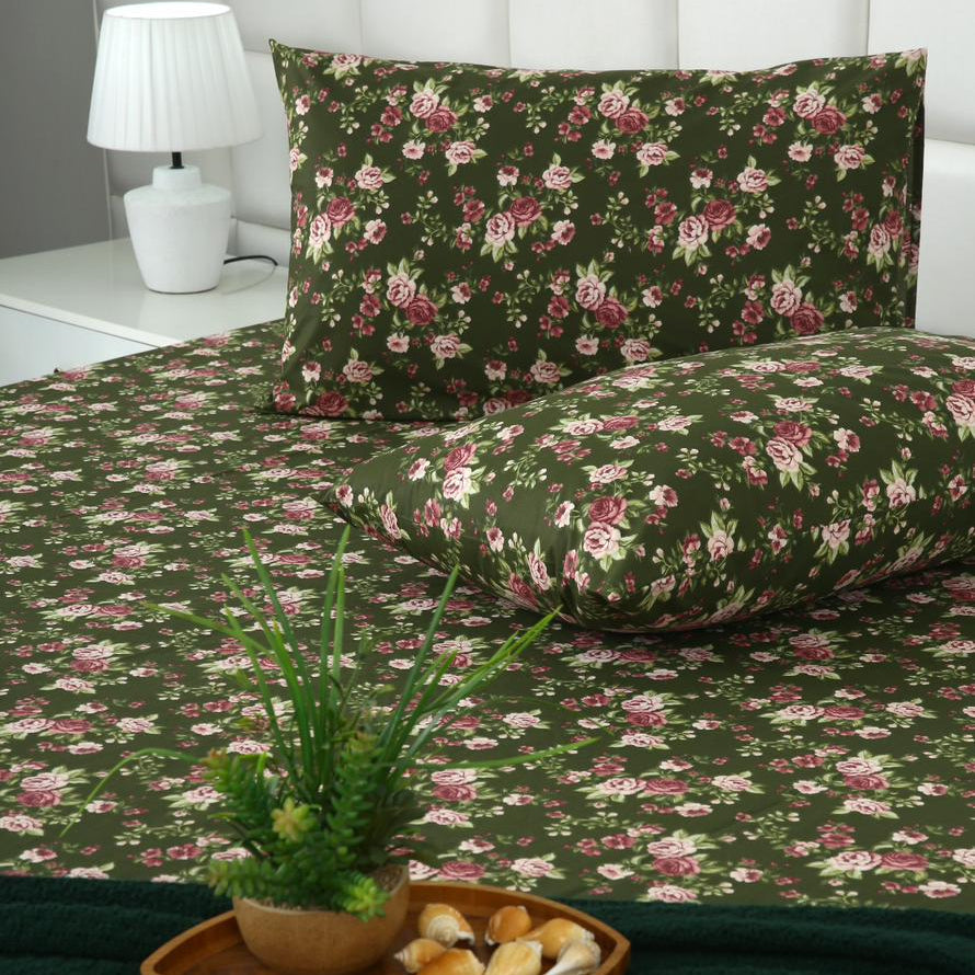Percale Cotton Fitted Bed Sheet- Moss & Rose Fitted Sheets Apricot