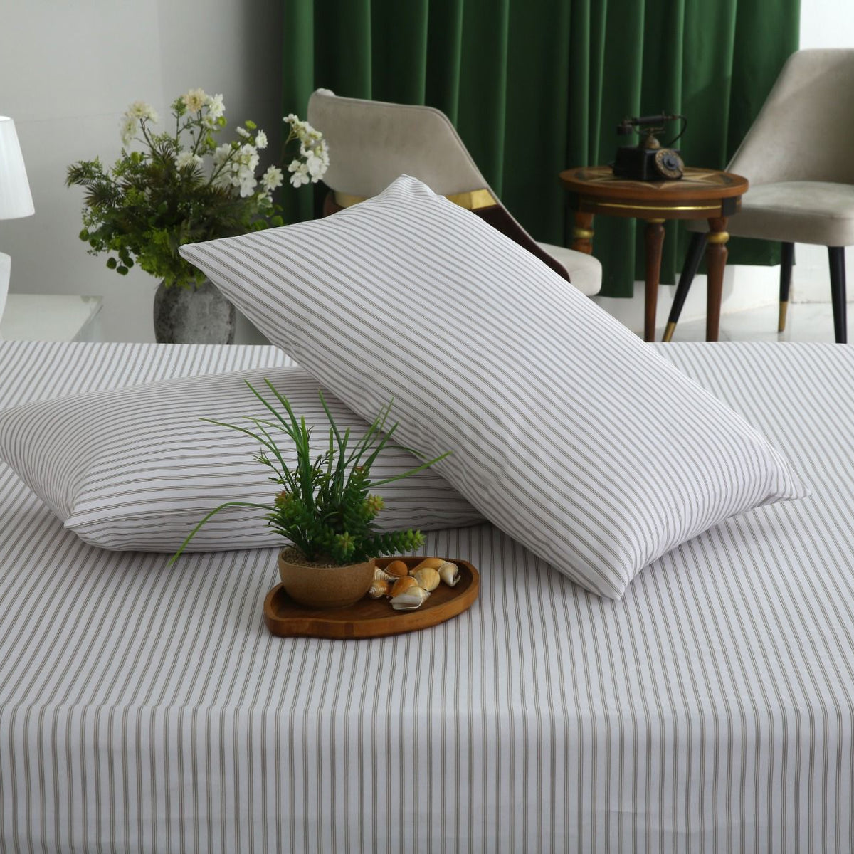 Fitted Bed Sheet- PFT014 Fitted Sheets Apricot