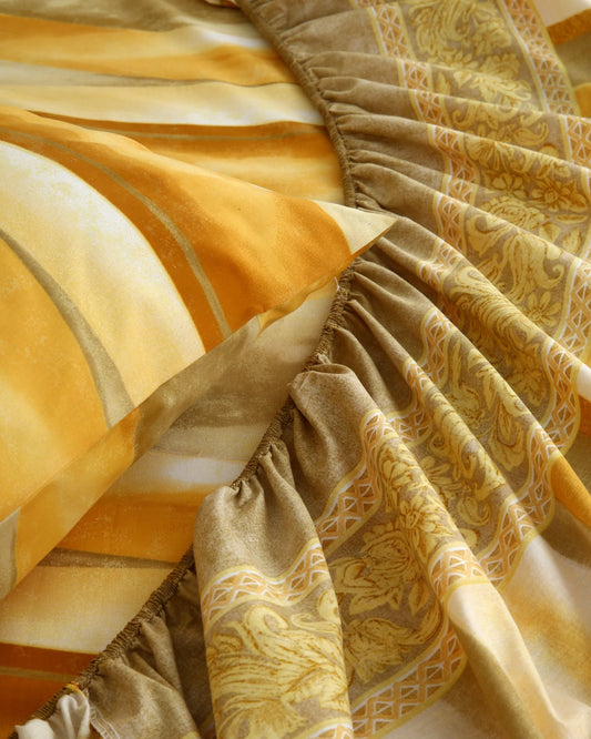 Fitted Bed Sheet- PFT025 Fitted Sheets Apricot