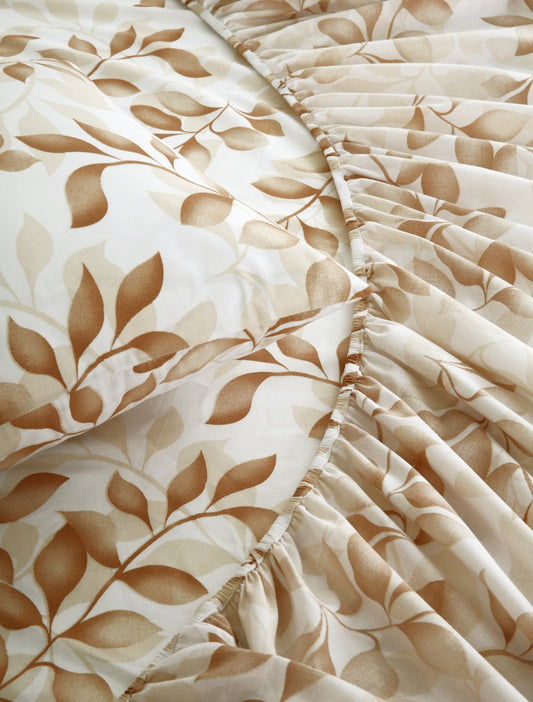 Fitted Bed Sheet- PFT0260 Fitted Sheets Apricot