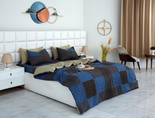 6 PCs Summer Comforter Set- COM001 Bed Spread Apricot