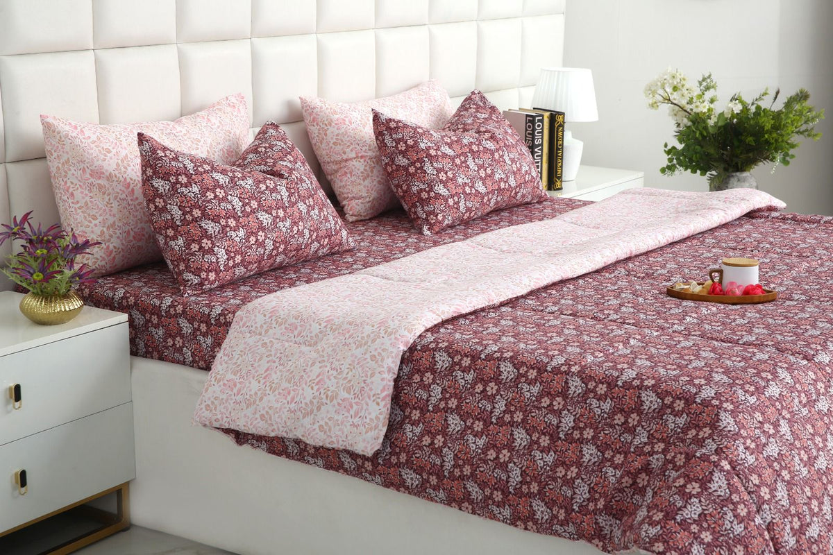 6 PCs Summer Comforter Set- COM003 Bed Spread Apricot
